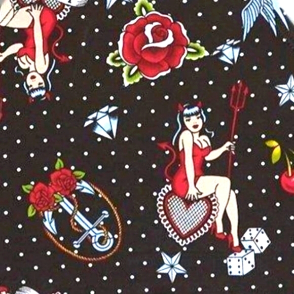 ❤️NWT VINTAGE TORRID HIPSTER PANTY - LOVERS TATTOO HEART PINUP PRINT - PLUS SIZE - Picture 2 of 10